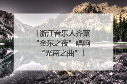 浙江音乐人齐聚“金东之夜”唱响“光南之曲”