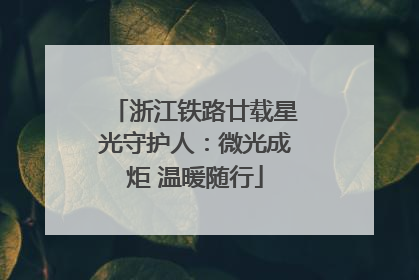 浙江铁路廿载星光守护人：微光成炬 温暖随行