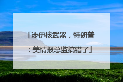 涉伊核武器，特朗普：美情报总监搞错了