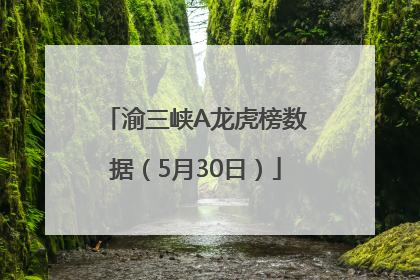 渝三峡A龙虎榜数据（5月30日）