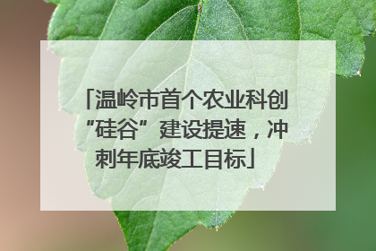 温岭市首个农业科创“硅谷”建设提速，冲刺年底竣工目标