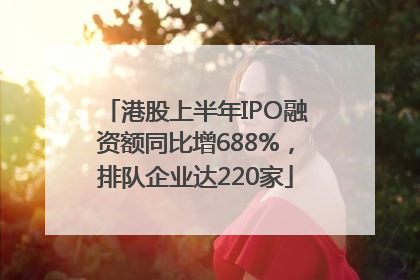 港股上半年IPO融资额同比增688%，排队企业达220家