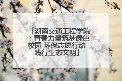 湖南交通工程学院：青春力量筑梦绿色校园 环保志愿行动践行生态文明