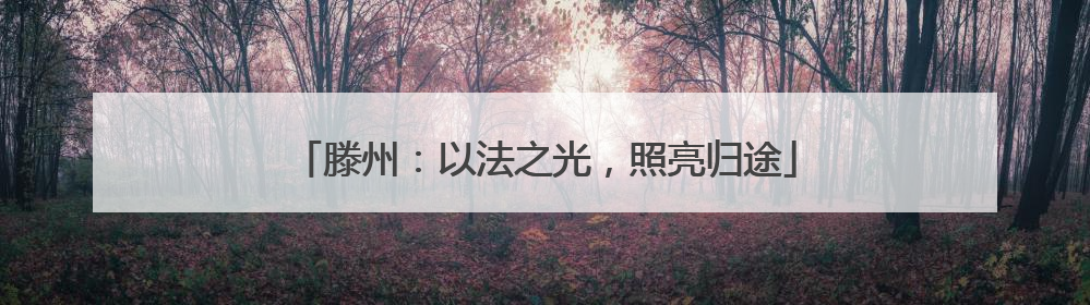 滕州：以法之光，照亮归途