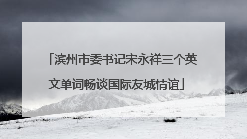 滨州市委书记宋永祥三个英文单词畅谈国际友城情谊