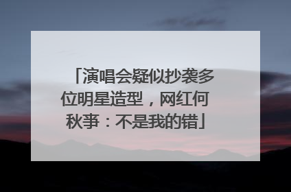 演唱会疑似抄袭多位明星造型，网红何秋亊：不是我的错