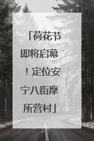 荷花节即将启幕！定位安宁八街摩所营村