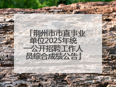 荆州市市直事业单位2025年统一公开招聘工作人员综合成绩公告