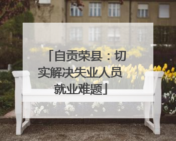 自贡荣县：切实解决失业人员就业难题