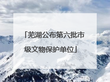 芜湖公布第六批市级文物保护单位