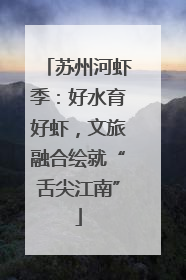 苏州河虾季：好水育好虾，文旅融合绘就“舌尖江南”