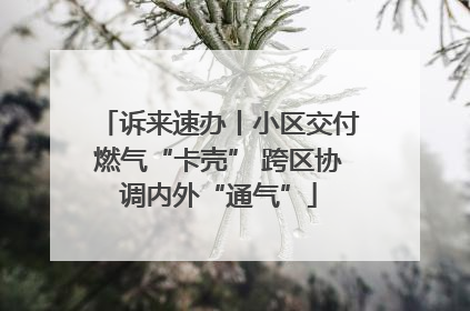诉来速办丨小区交付燃气“卡壳” 跨区协调内外“通气”