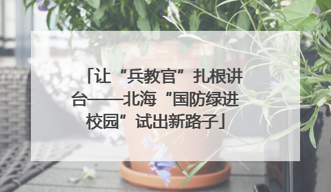 让“兵教官”扎根讲台——北海“国防绿进校园”试出新路子