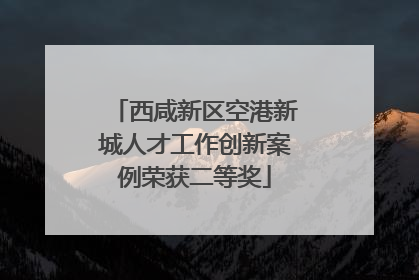西咸新区空港新城人才工作创新案例荣获二等奖