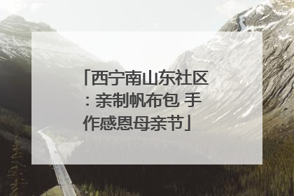 西宁南山东社区：亲制帆布包 手作感恩母亲节