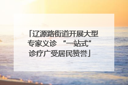 辽源路街道开展大型专家义诊 “一站式”诊疗广受居民赞誉