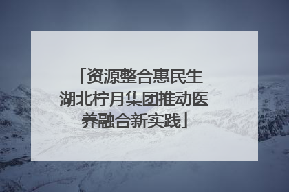 资源整合惠民生 湖北柠月集团推动医养融合新实践