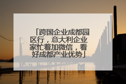 跨国企业成都园区行，意大利企业家忙着加微信，看好成都产业优势