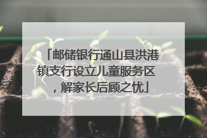 邮储银行通山县洪港镇支行设立儿童服务区，解家长后顾之忧