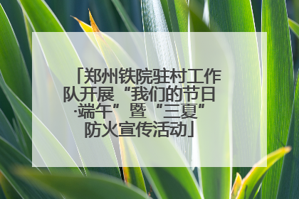 郑州铁院驻村工作队开展“我们的节日·端午”暨“三夏”防火宣传活动