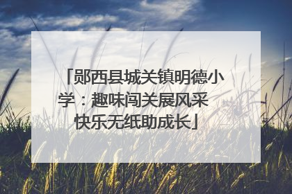 郧西县城关镇明德小学：趣味闯关展风采 快乐无纸助成长