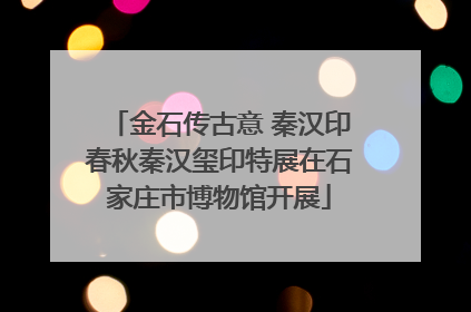 金石传古意 秦汉印春秋秦汉玺印特展在石家庄市博物馆开展