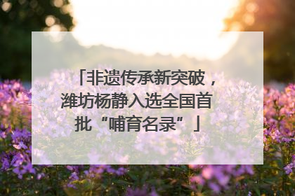 非遗传承新突破，潍坊杨静入选全国首批“哺育名录”