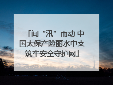 闻“汛”而动 中国太保产险丽水中支筑牢安全守护网