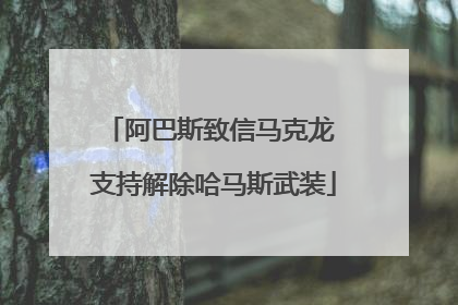 阿巴斯致信马克龙 支持解除哈马斯武装