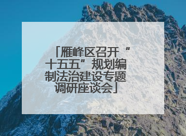 雁峰区召开“十五五”规划编制法治建设专题调研座谈会