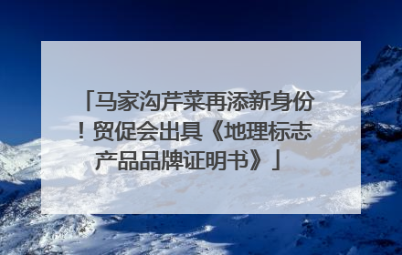 马家沟芹菜再添新身份！贸促会出具《地理标志产品品牌证明书》