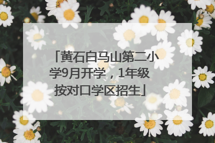 黄石白马山第二小学9月开学，1年级按对口学区招生