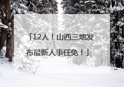 12人！山西三地发布最新人事任免！