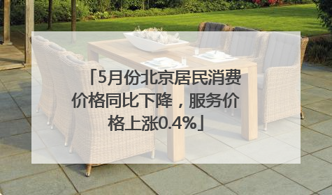 5月份北京居民消费价格同比下降，服务价格上涨0.4%