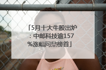 5月十大牛股出炉：中邮科技逾157%涨幅问鼎榜首