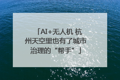 AI+无人机 杭州天空里也有了城市治理的“帮手”